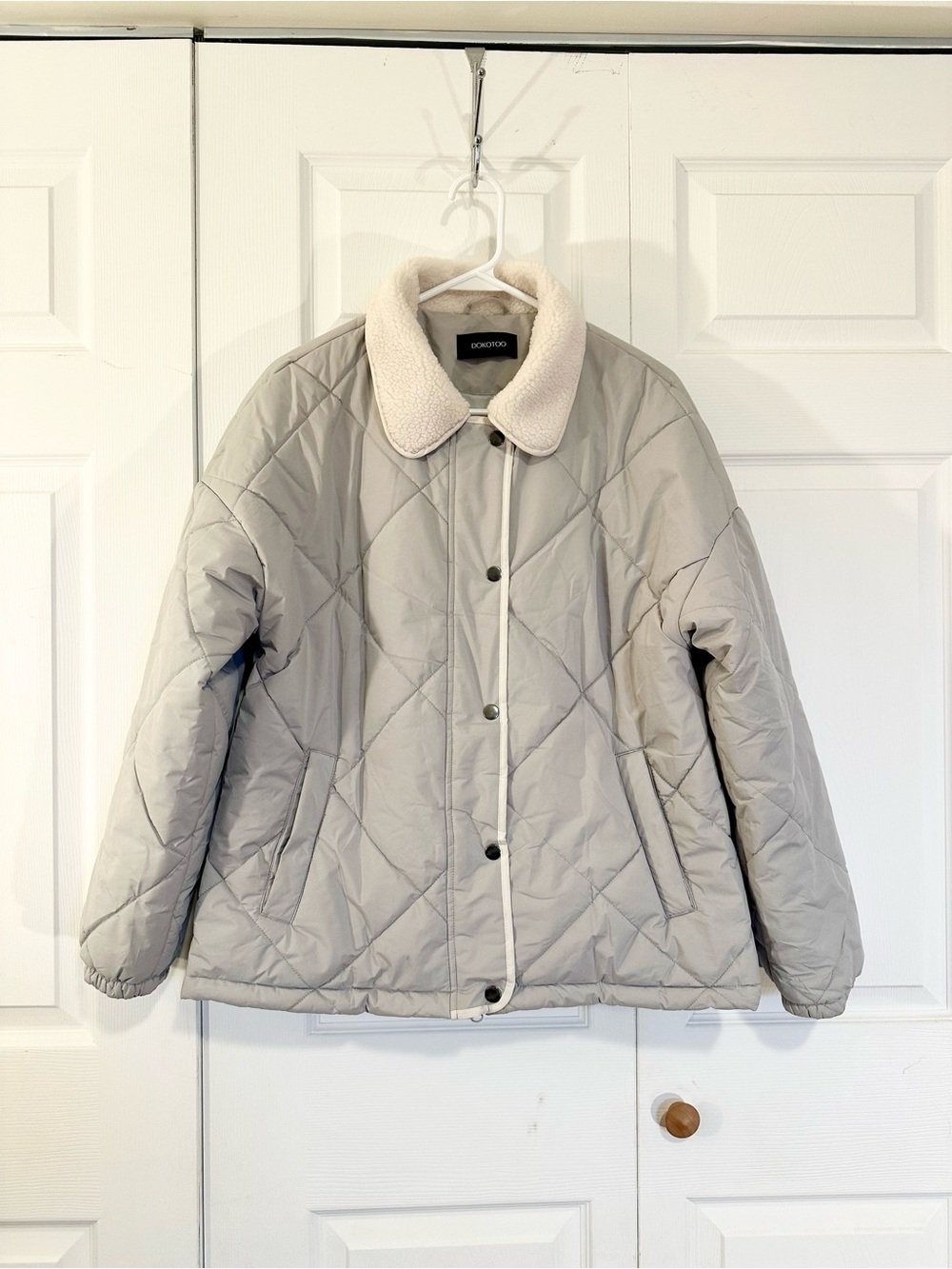 Dokotoo Quilted Puffer Jacket with Sherpa Collar